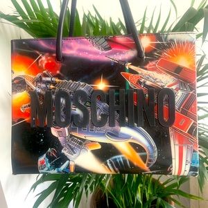 MOSCHINO Black X Transformers Leather Dragon Tote